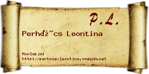 Perhócs Leontina névjegykártya
